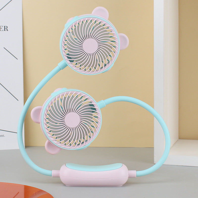 Ladies Portable Neck Fan with Dual Fan Kalsten
