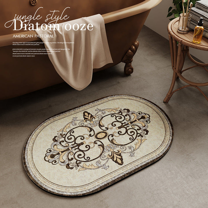 Vintage Floral Bath Mat Kalsten