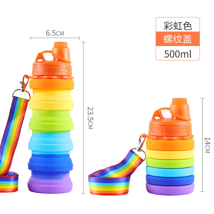 Unisex collapsible silicone drinking bottle with practical carabiner Kalsten