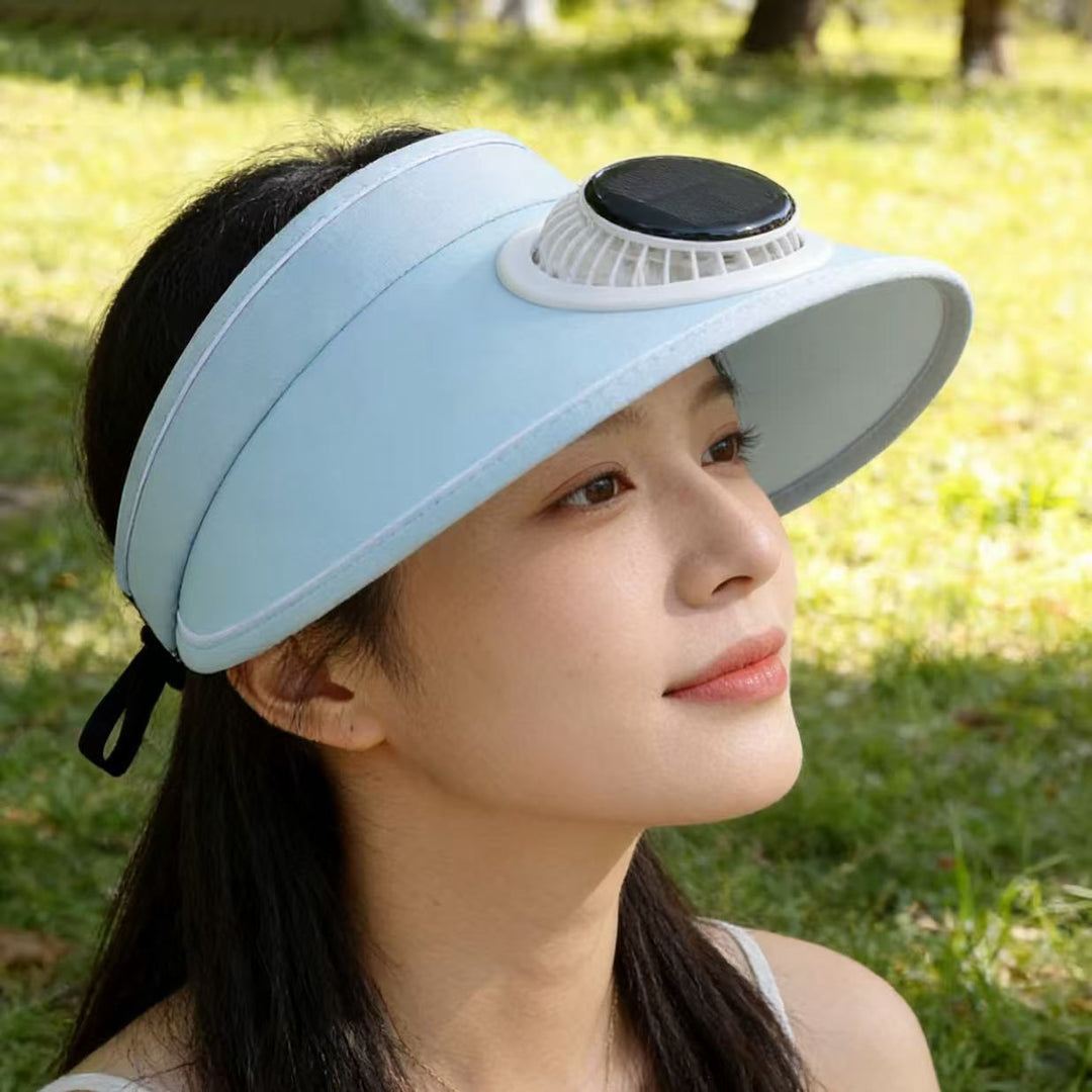Sport Sun Visor with detachable front fan, adjustable headband and reflective piping Kalsten