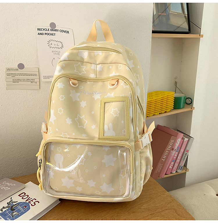 Star-Patterned Transparent Front Backpack Kalsten