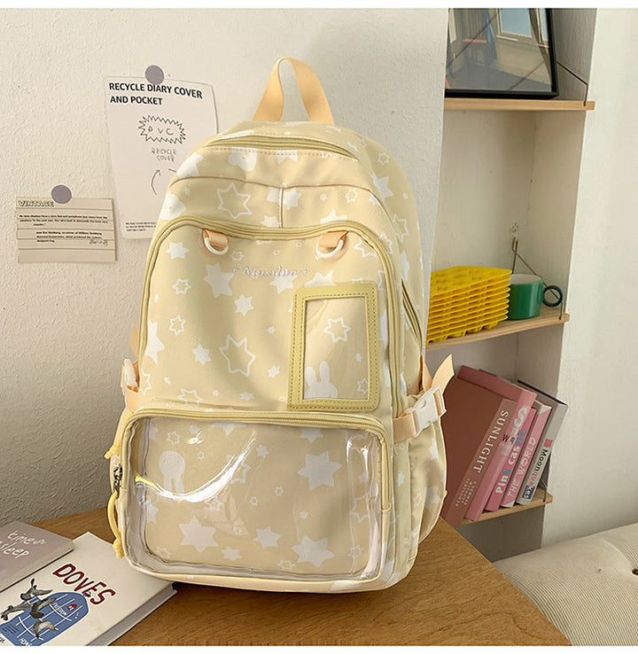 Star-Patterned Transparent Front Backpack Kalsten