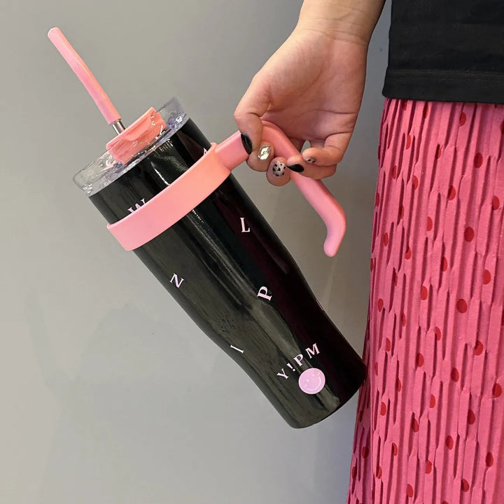 Women Practical Insulated Drinking Bottle with Integrated Carry Handle Kalsten