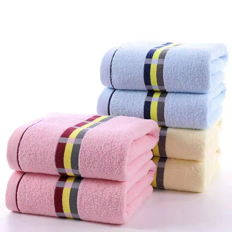 Women’s terry bath towel with elegant striped border Kalsten