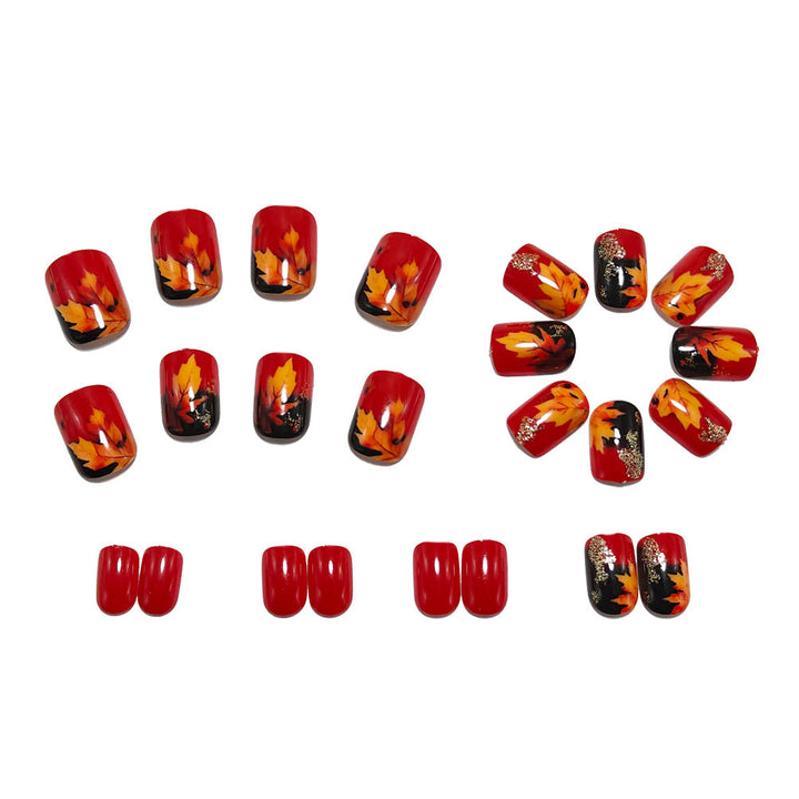 Artifical Nails in Autumn Leaf Design Kalsten