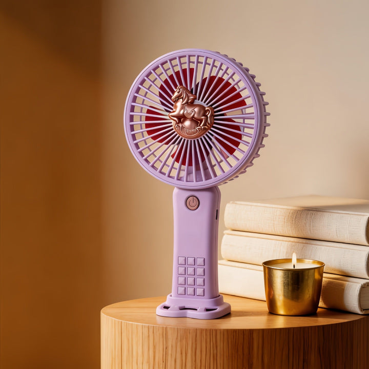 Portable handheld fan with nostalgic horse motif Kalsten