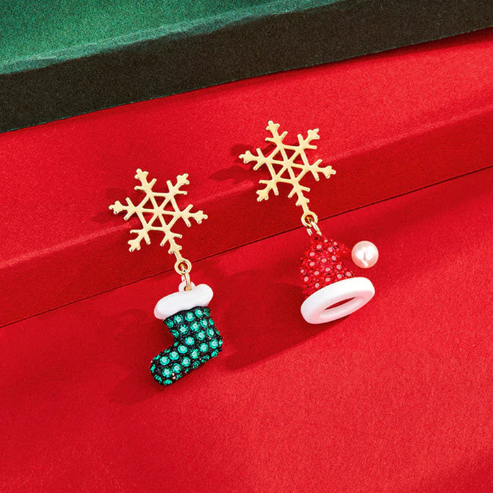 Asymmetric Christmas Earrings