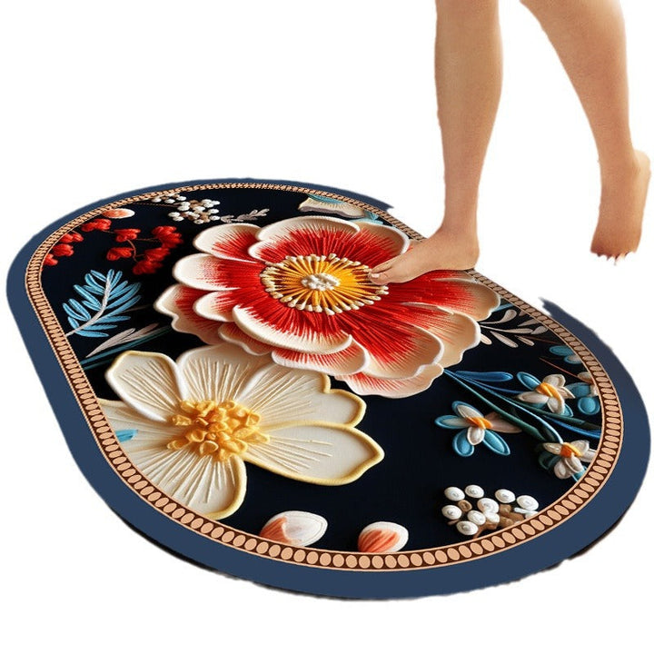 Floral Patterned Soft Bath Mat Kalsten