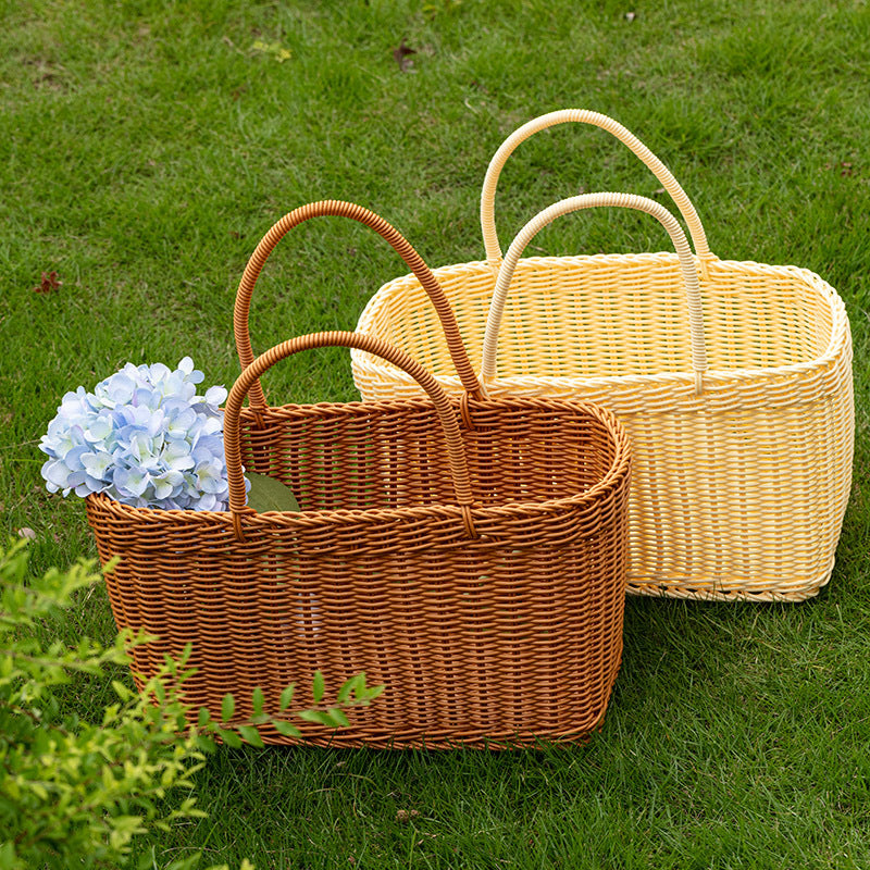 Women’s braided basket with practical handles Kalsten
