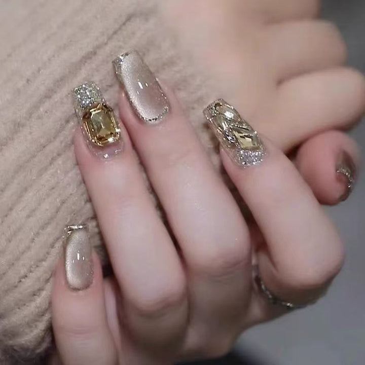 Luxury Crystal-Embellished Press-On Nails Kalsten