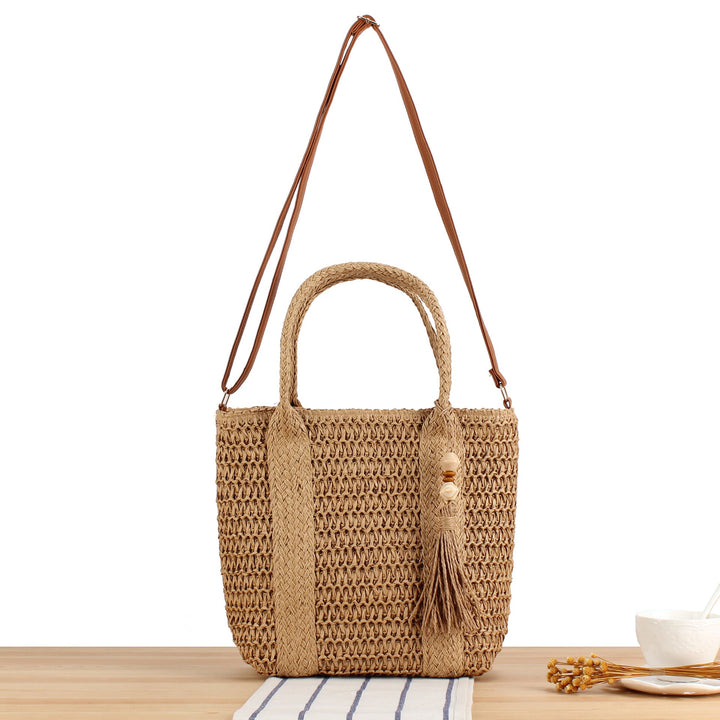 Handbag with Woven Design and Removable Shoulder Strap Kalsten