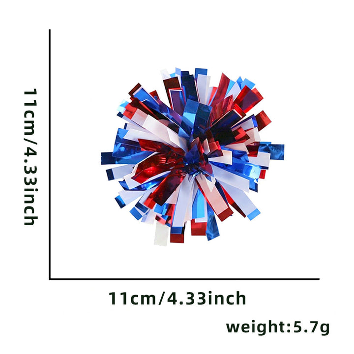Independence Day sparkly tinsel starburst pom pom cat teaser toy Kalsten