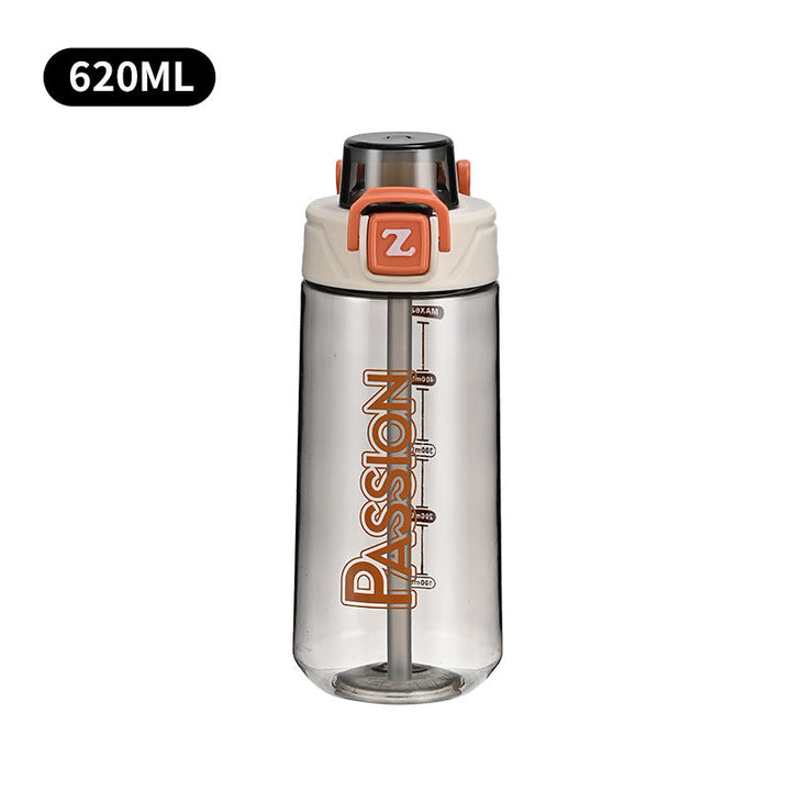 Ladies drinking bottle with integrated measuring system and flip-top closure Kalsten