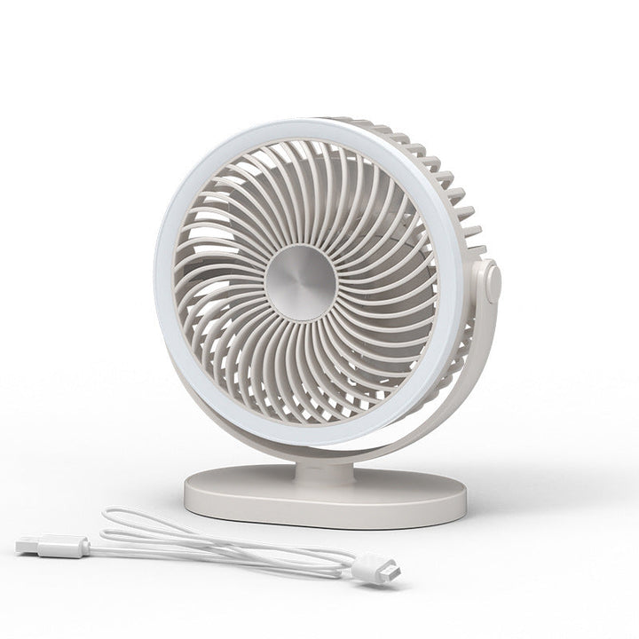 Ladies portable table fan with LED ring lighting Kalsten