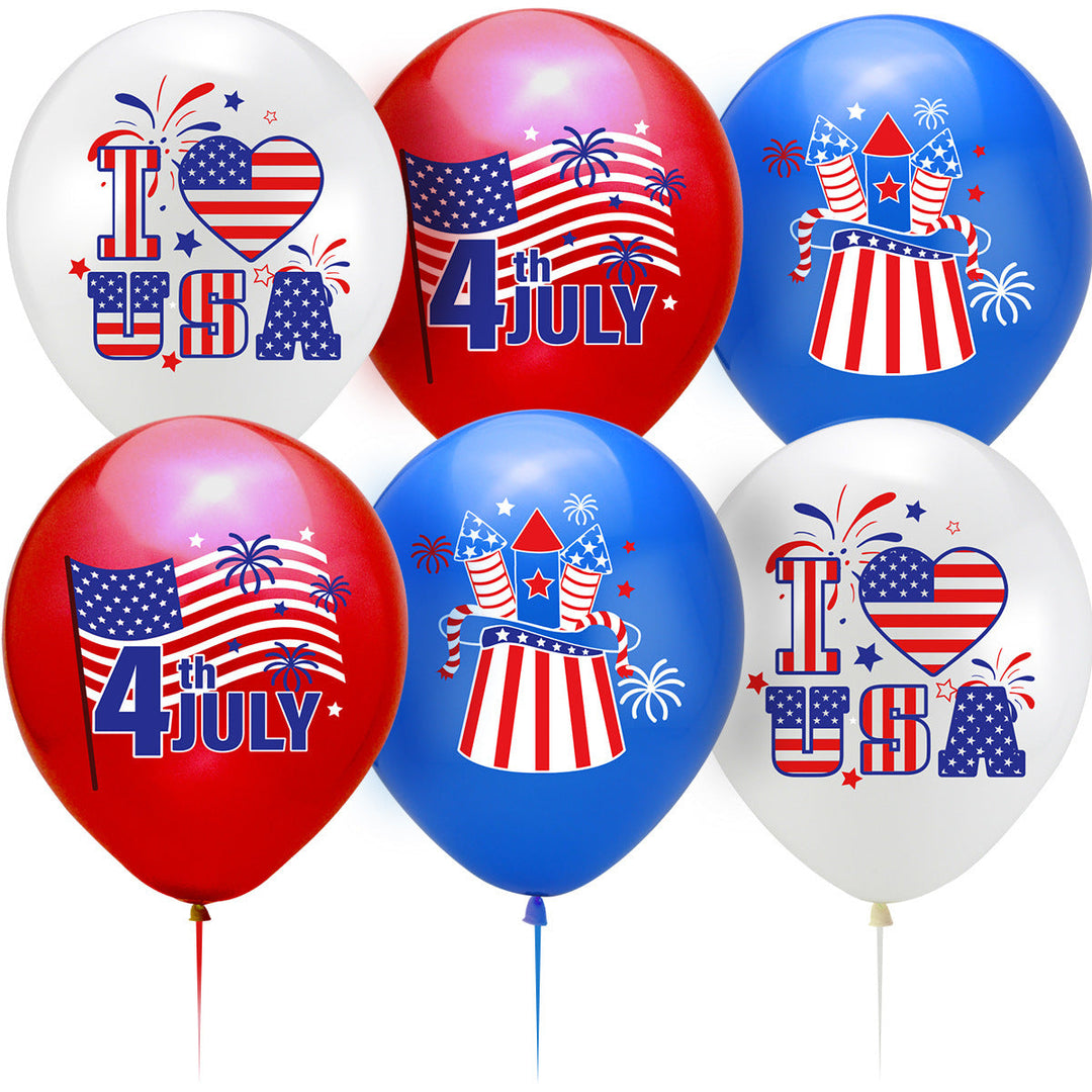 Unisex nan patriotic latex party balloon with USA flag motif and premium print Kalsten