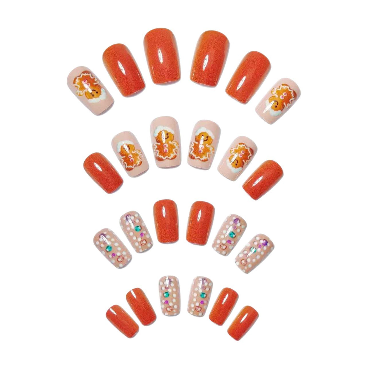 Festive Gingerbread-Themed Nail Art Acalora