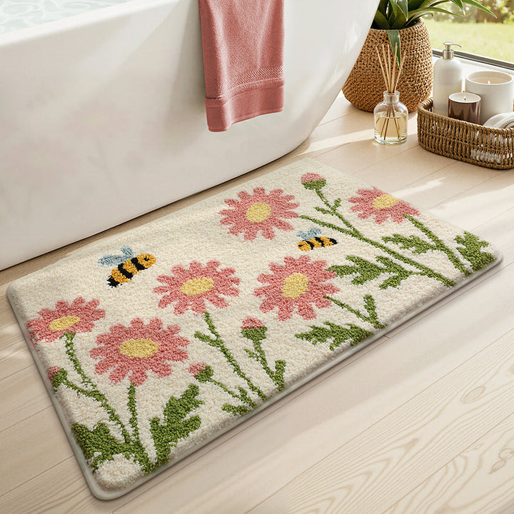Floral Patterned Bath Mat Kalsten