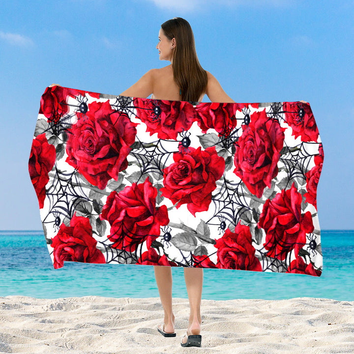 Beach towel with elegant floral watercolor design Kalsten