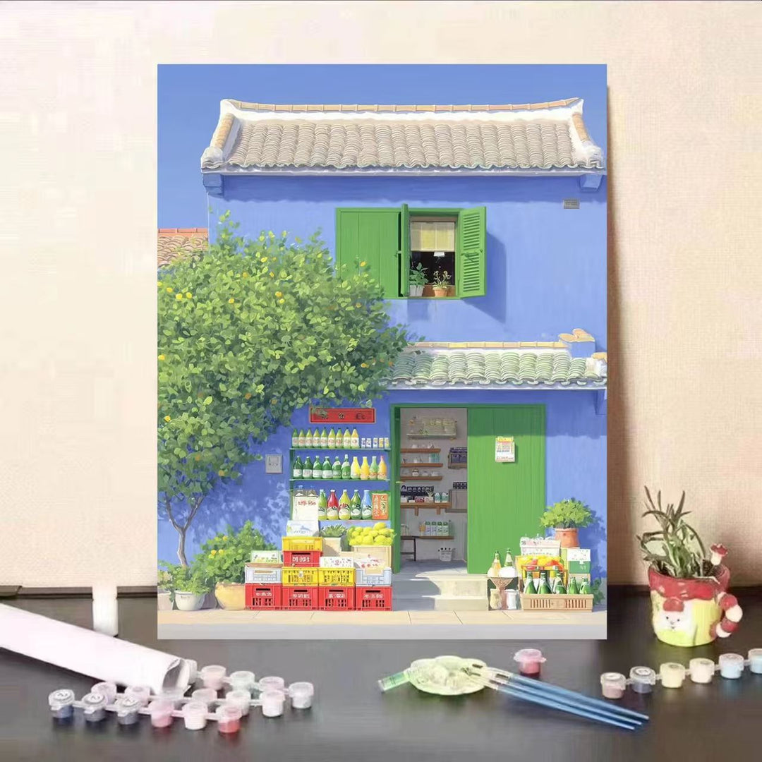 Scenic Coastal Village Canvas Art Kalsten