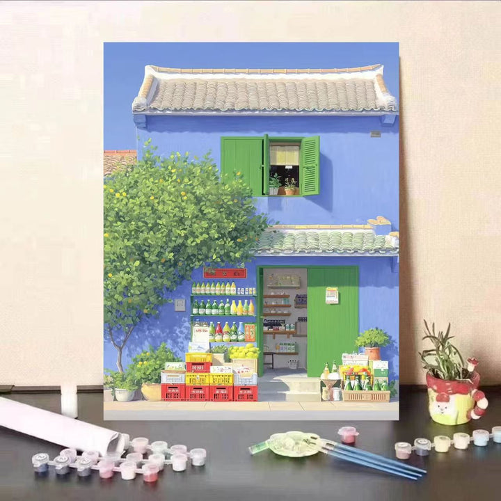Scenic Coastal Village Canvas Art Kalsten