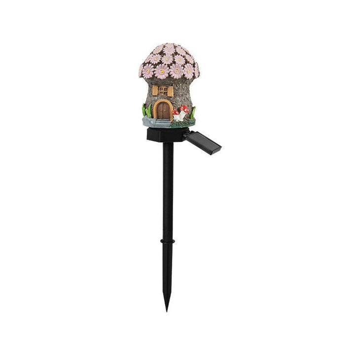 Solar Mushroom House Garden Stake Light With Rechargeable Battery Kalsten