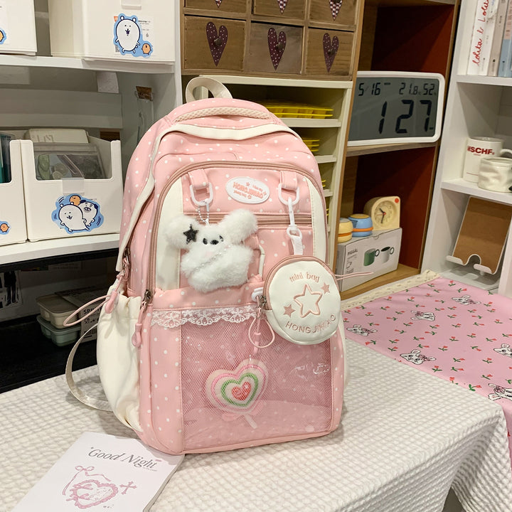 Playful Character Design Transparent School Backpack