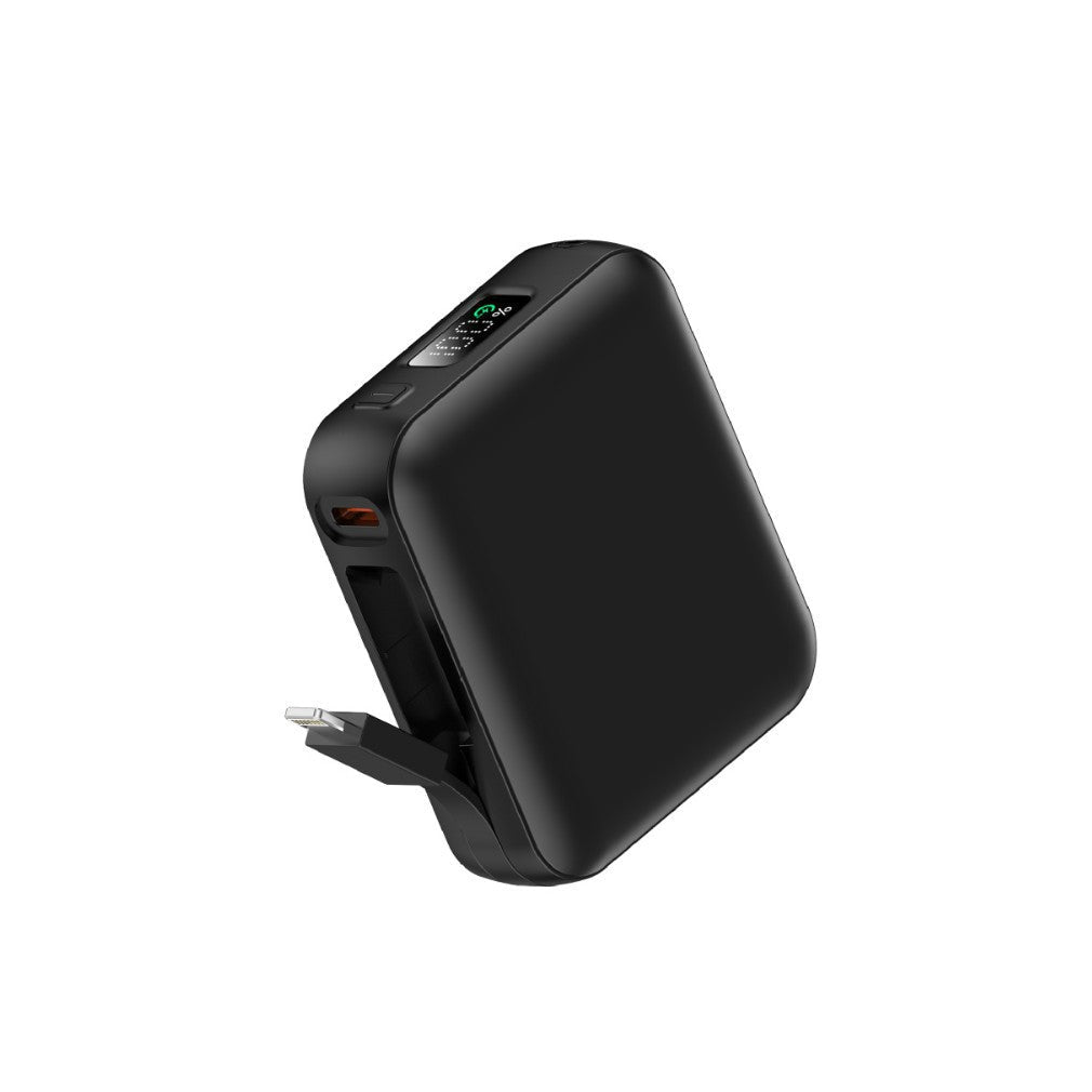 Portable power bank with integrated charging cable and digital display Kalsten