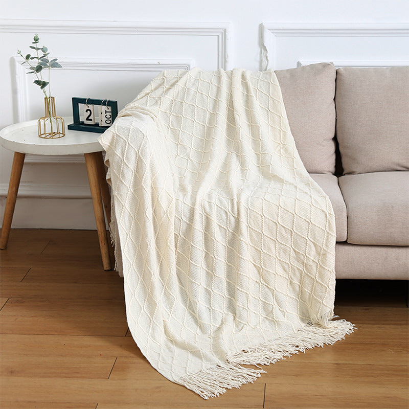 Luxurious Textured Knit Throw Blanket Kalsten