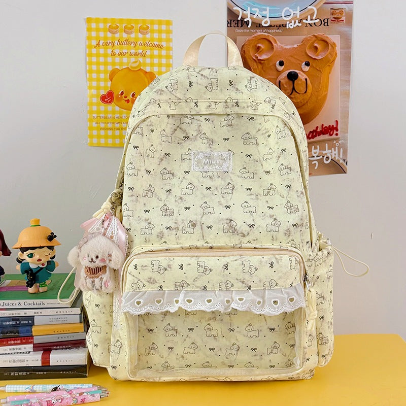 Cute Character-Themed Transparent School Backpack