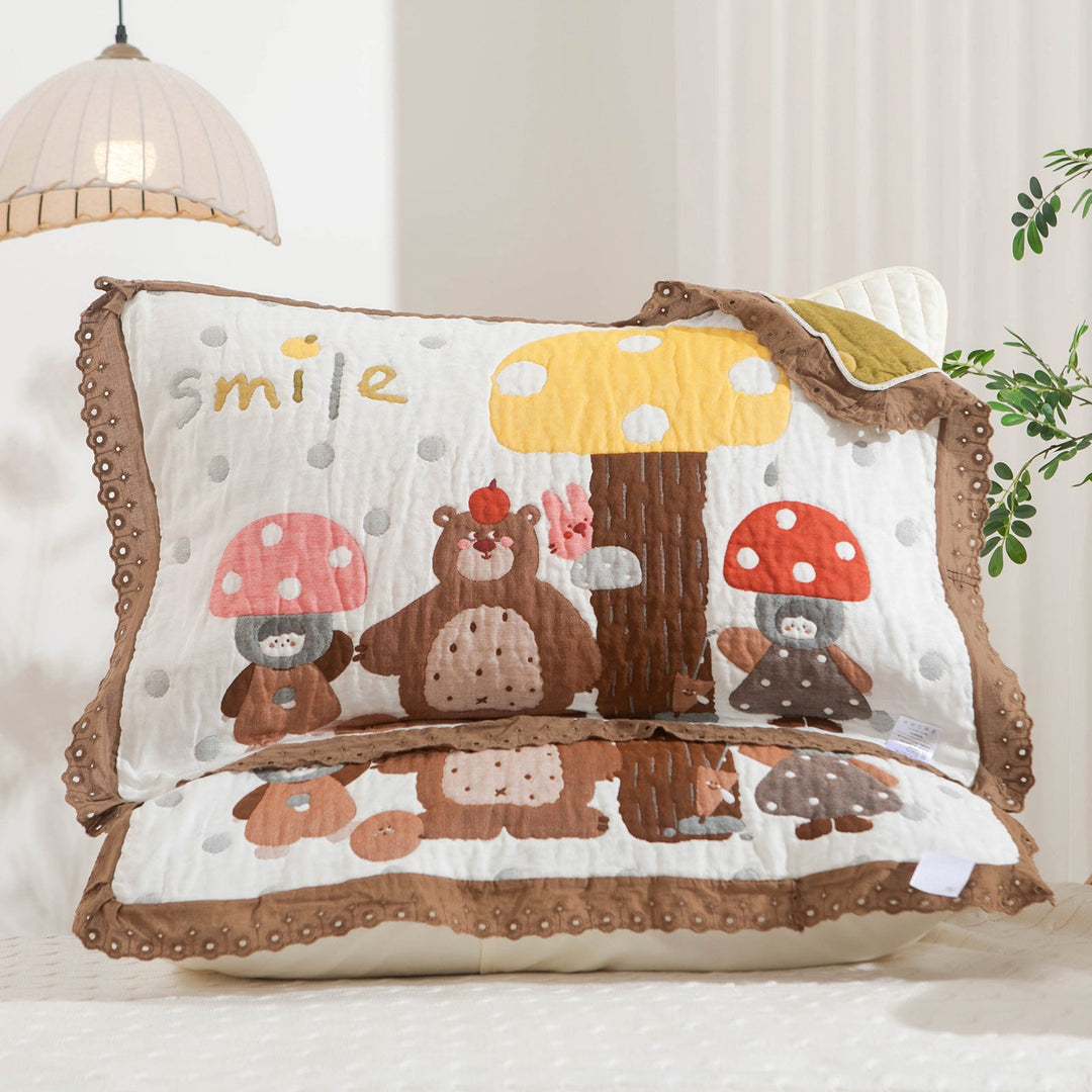 Women's pillow with charming elephant motif and delicate lace edge Kalsten