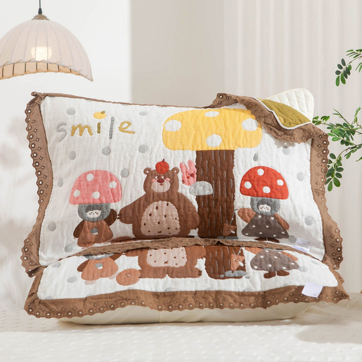 Women's pillow with charming elephant motif and delicate lace edge Kalsten