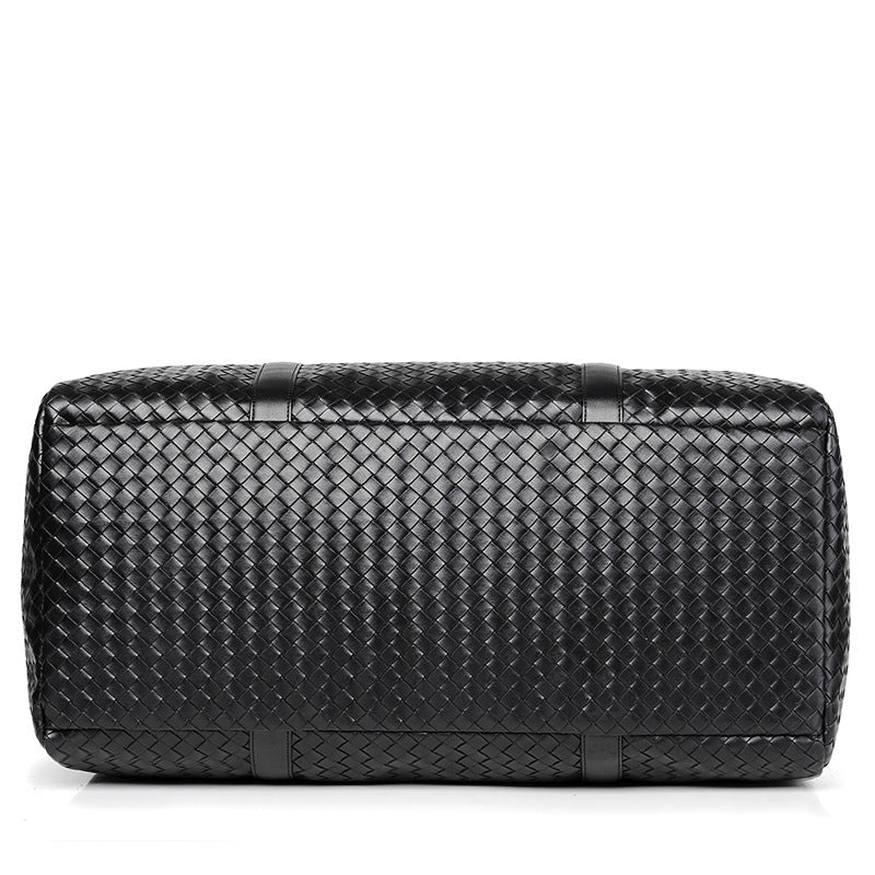 Woven Leather Weekend Duffel Bag Kalsten