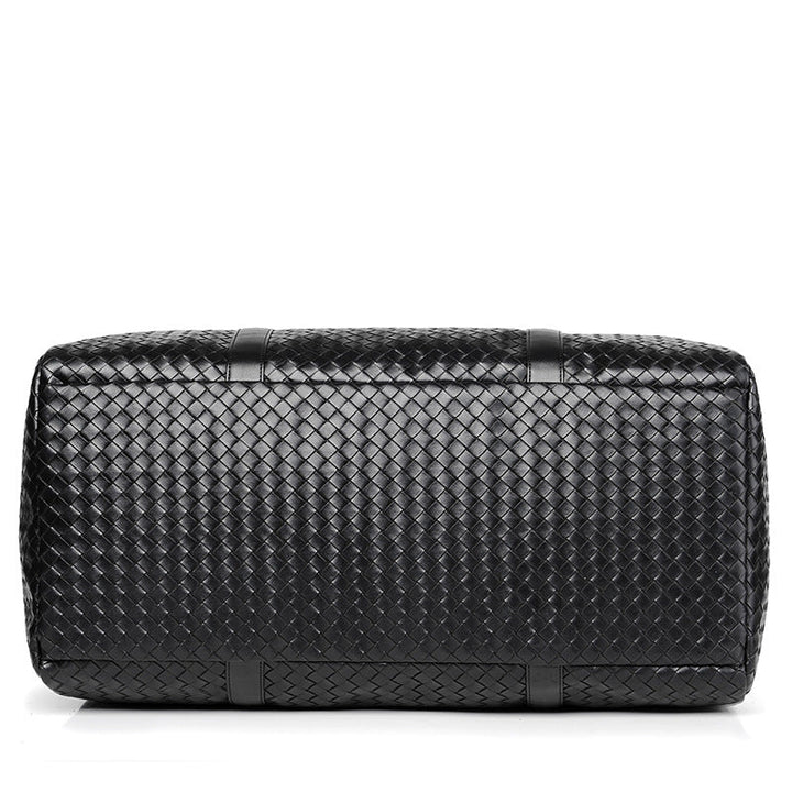 Woven Leather Weekend Duffel Bag Kalsten