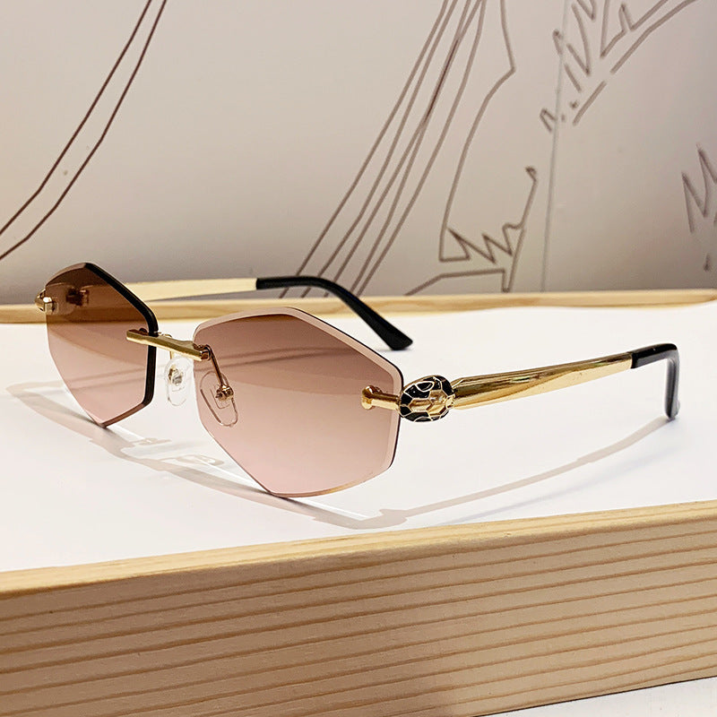 Women's Designer Sunglasses with Hexagonal Frame and Gold Accents Kalsten