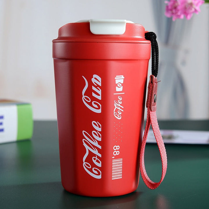 Women's insulated coffee cup with practical carrying device Kalsten