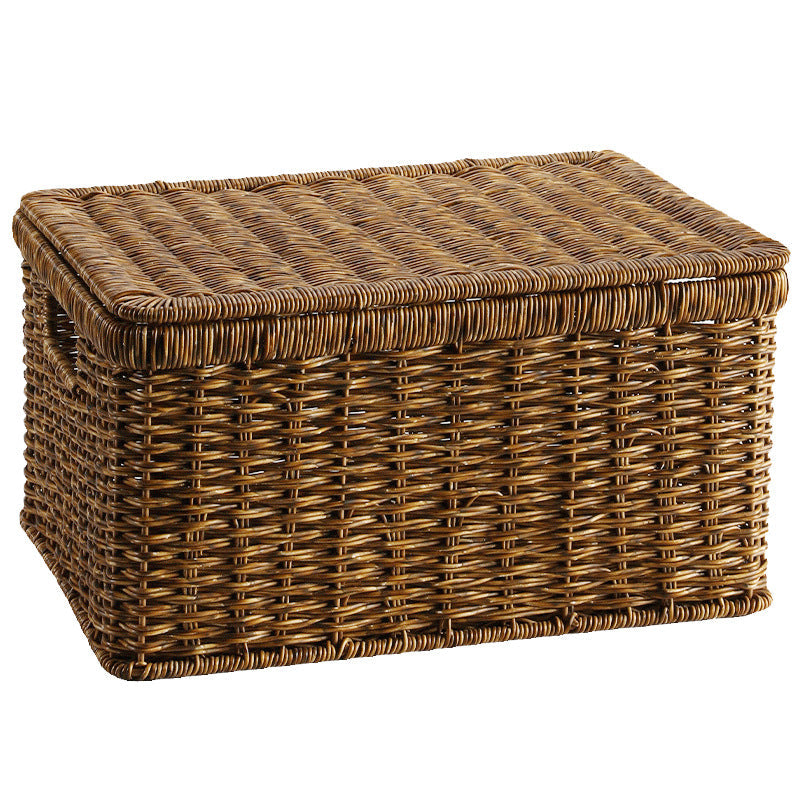 Unisex Rectangular Storage Basket with Decorative Lid Kalsten