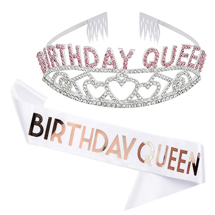Women's Sparkling Tiara and Sash Set Kalsten
