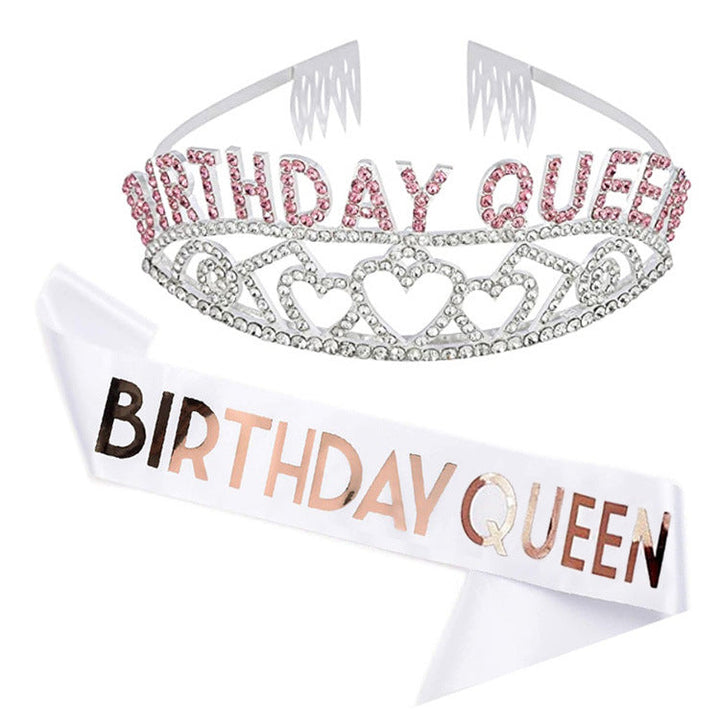 Women's Sparkling Tiara and Sash Set Kalsten