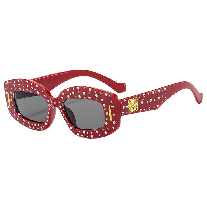 Women striking sunglasses with glamorous rhinestone details Kalsten