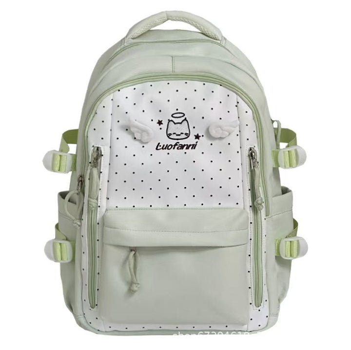 Playful Polka Dot Multi-Pocket Backpack Kalsten