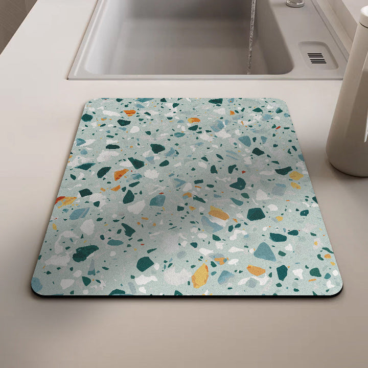 Artistic Terrazzo-Pattern Kitchen Mat Kalsten