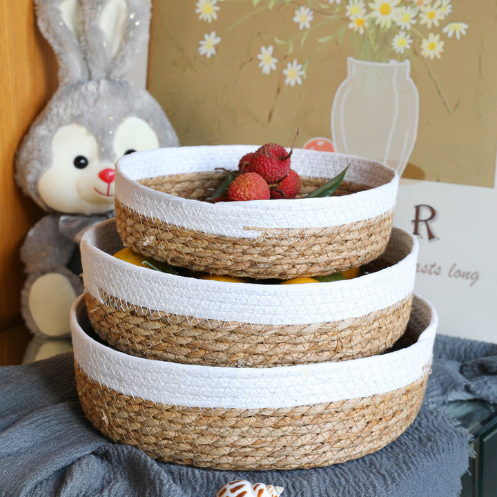 Unisex beef storage basket with elegant textile edging Kalsten
