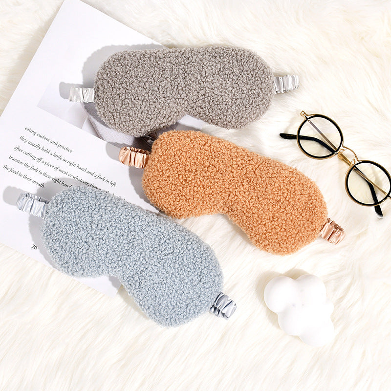 Women's cuddly thermo sleep mask made of teddy fleece with adjustable satin band Kalsten