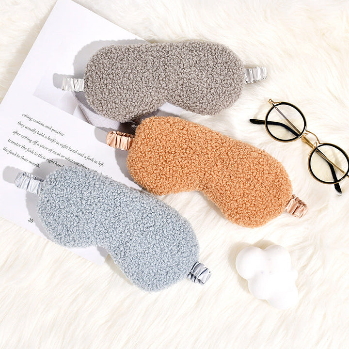 Women's cuddly thermo sleep mask made of teddy fleece with adjustable satin band Kalsten