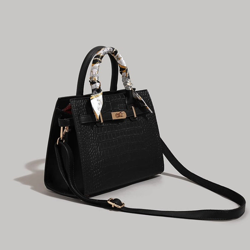 Chic Crocodile-Embossed Handbag Kalsten
