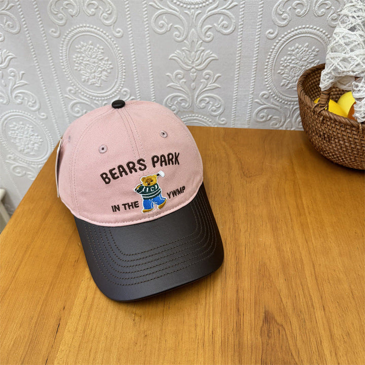 Unisex Embroidered Playful Bear-Themed Cap Kalsten