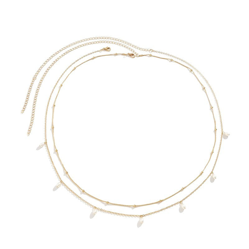 Delicate Layered Chain Necklace Acalora
