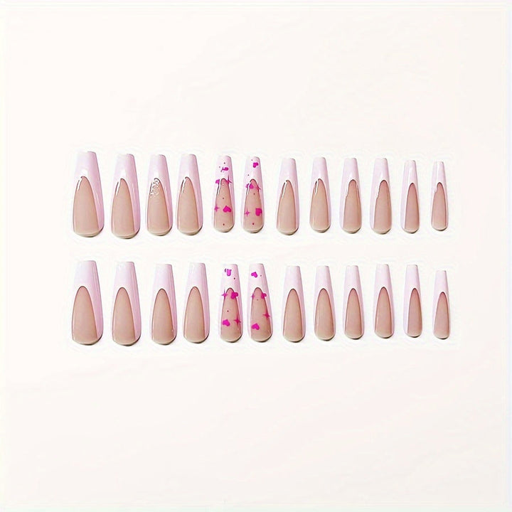 Decorative Heart-Themed Press-On Nail Art Kalsten