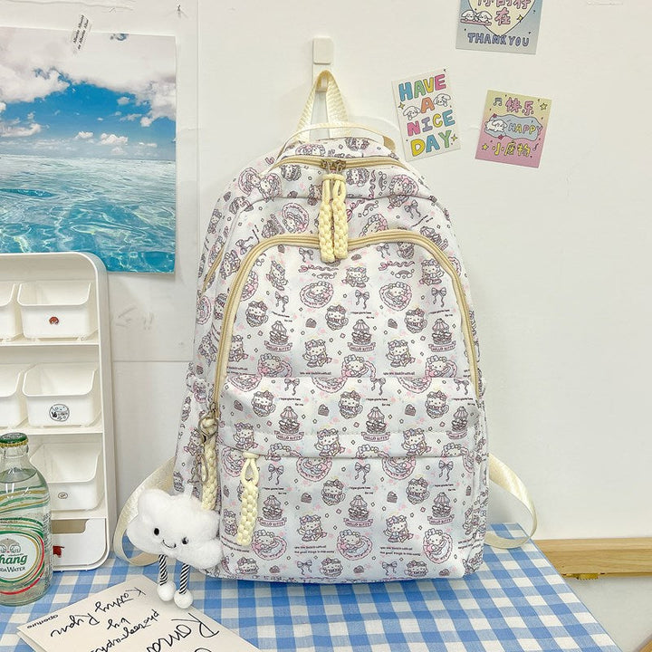 Whimsical Character Print Backpack