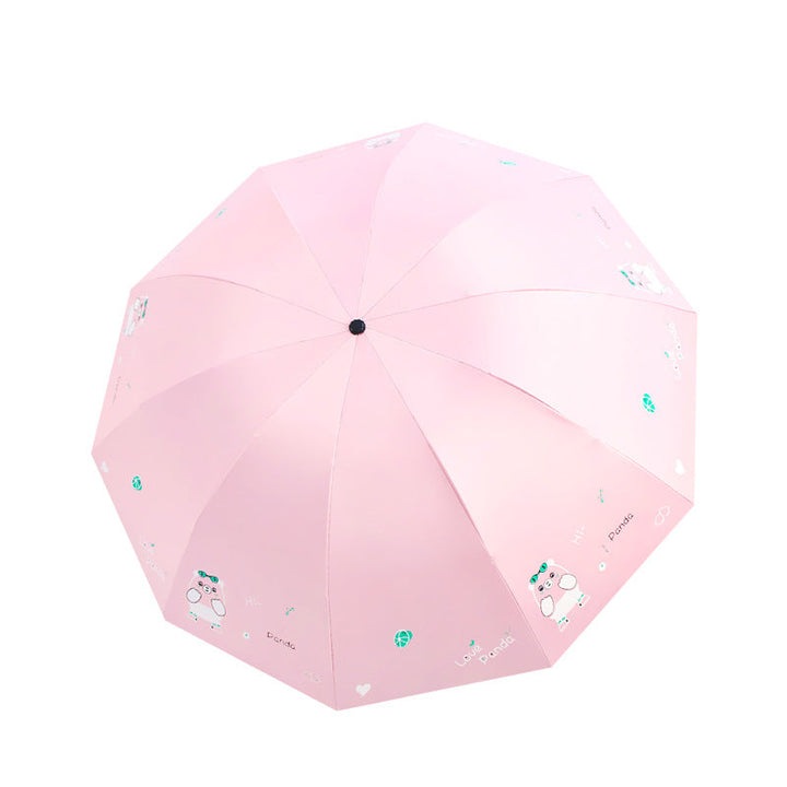 Ladies folding umbrella with cute panda design Kalsten